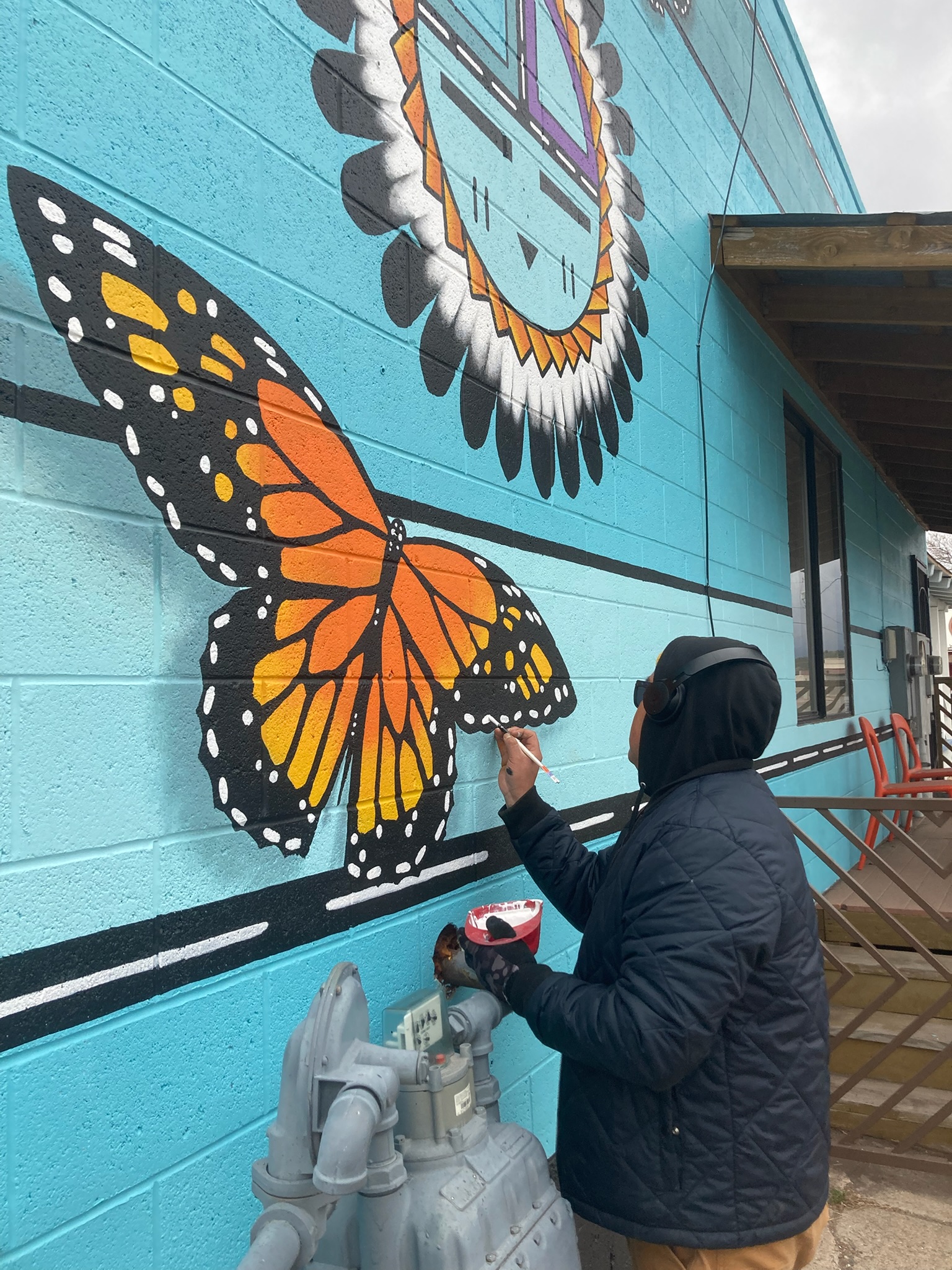 Mural painting outside Stampede